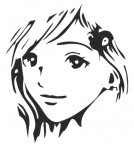 Девушка (анимэ) - черно-белый, девушка, анимэ - оригинал