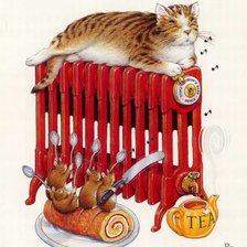 Схема вышивки «кот и мыши»