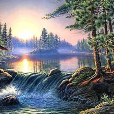 Схема вышивки «Полет на закате»