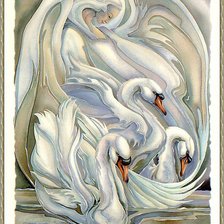 Схема вышивки «лебеди»