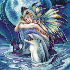 Схема вышивки «дельфин»