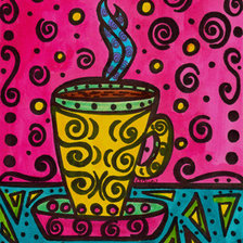 Схема вышивки «горячий кофе»