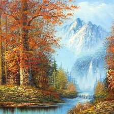 Схема вышивки «осенний пейзаж»