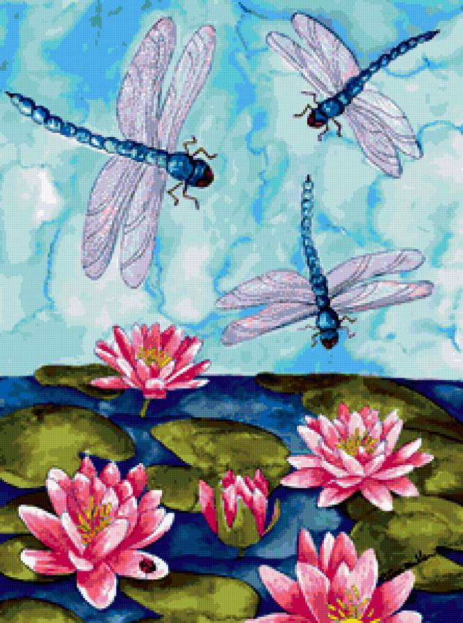 лотосы и стрекозы - предпросмотр