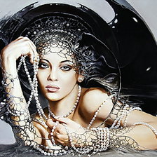 Схема вышивки «Девушка»