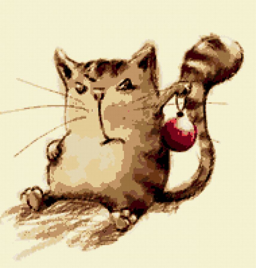 Не хочу наряжать ёлку! - кот, смешное - предпросмотр