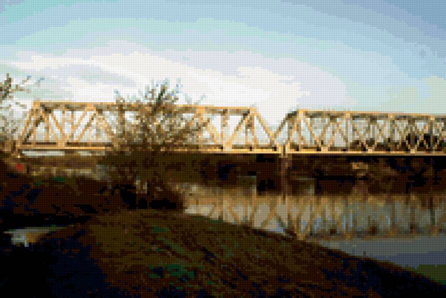 Красный мост - природа, лодка, пейзаж, река, усад, красный мост, клязьма - предпросмотр