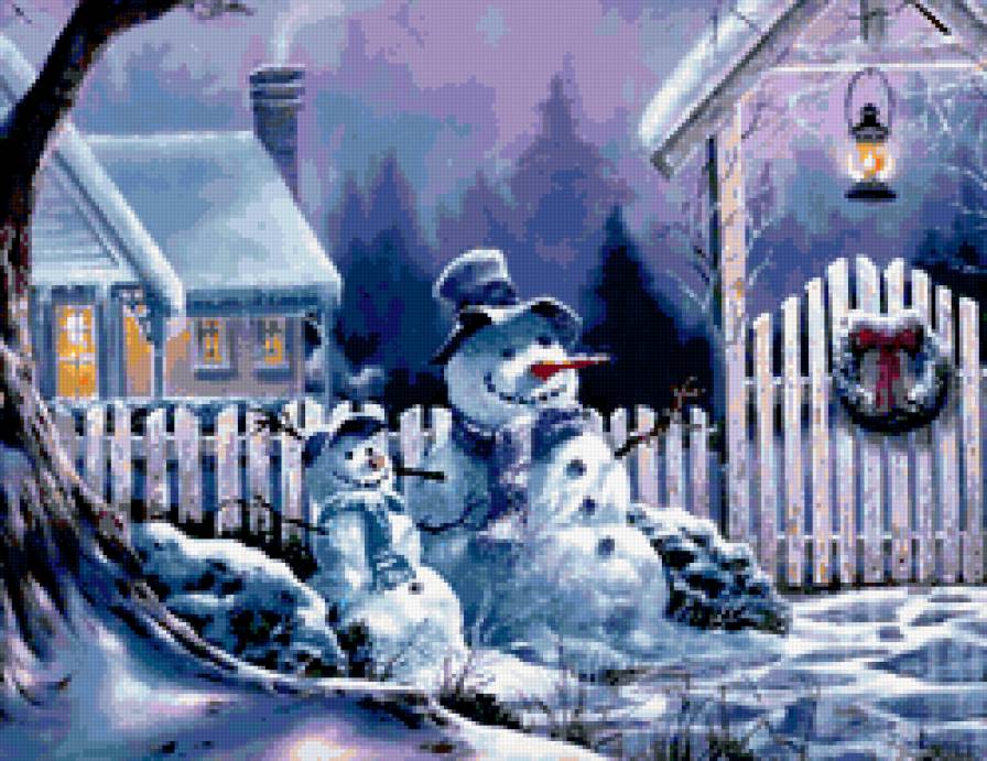 веселые снеговики - предпросмотр