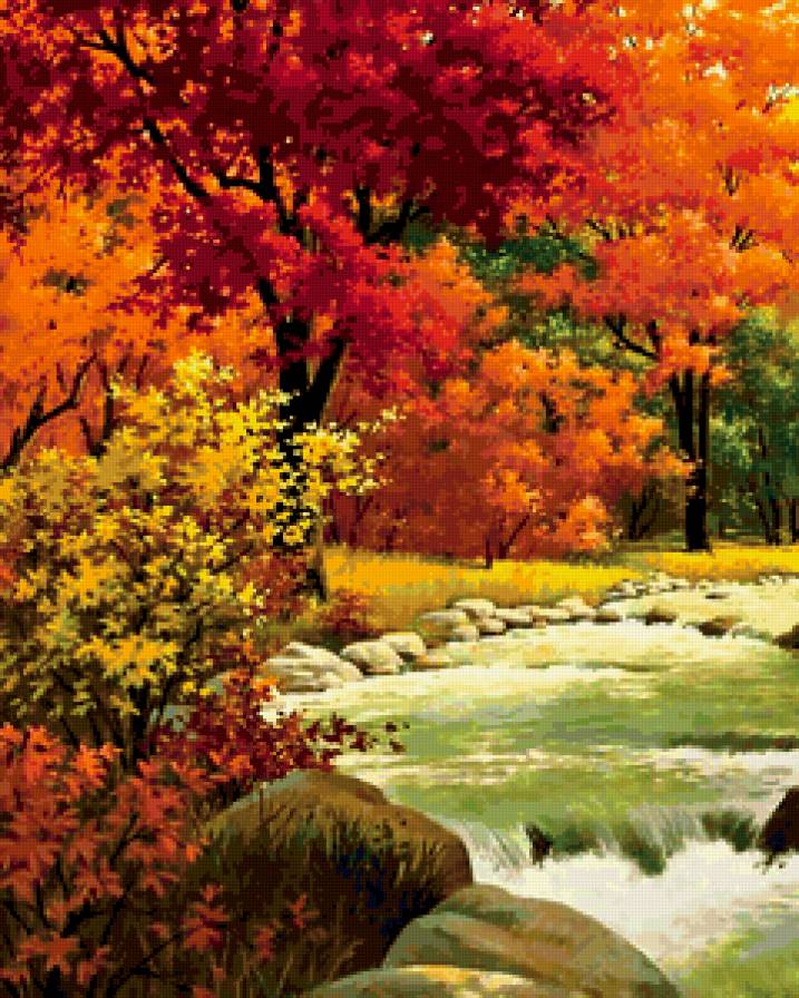 Лесной ручей 1ч. - ручей, осень - предпросмотр