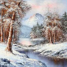 Схема вышивки «зимний пейзаж»