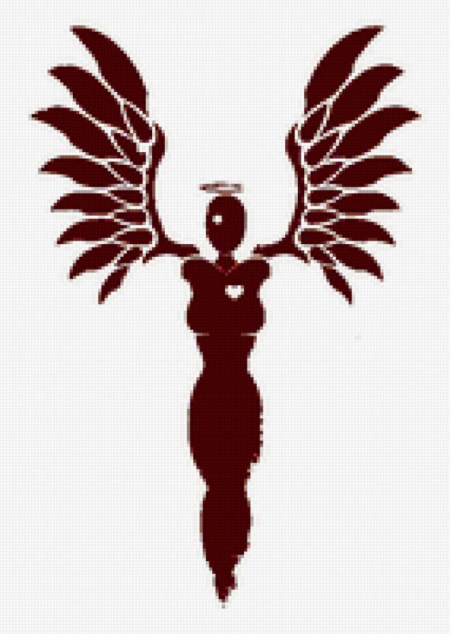 Червовая дама - карты, красный, ангел, дама, крылья, черва - предпросмотр