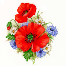 Схема вышивки «букетик полевых цветов»