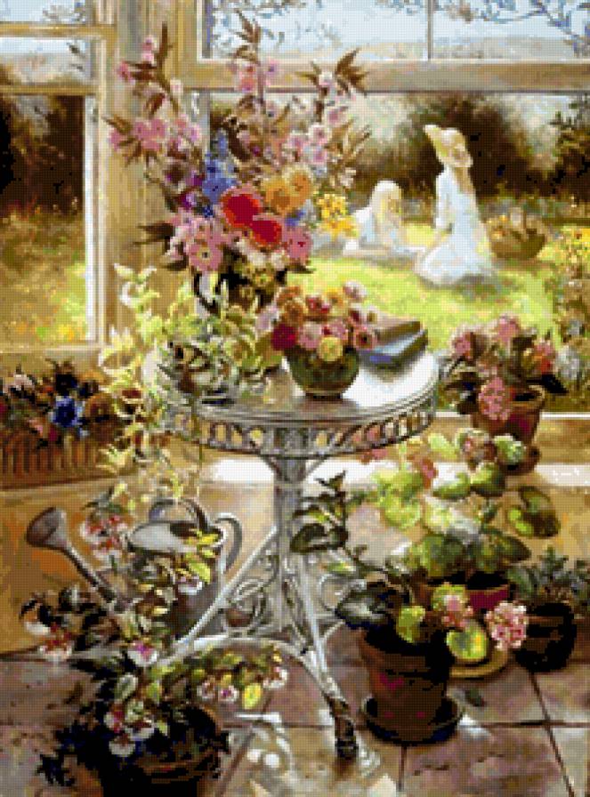 №388093 - картины, цветы, дети, фэнтези, красота женщины, девушка, живопись - предпросмотр