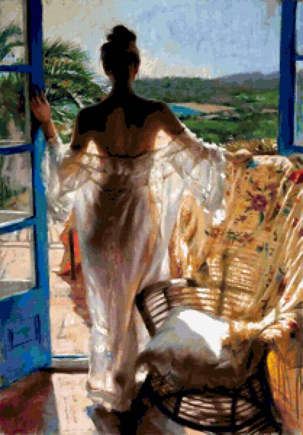 №388117 - картины, живопись, девушка, цветы, красота женщины, дети, фэнтези - предпросмотр