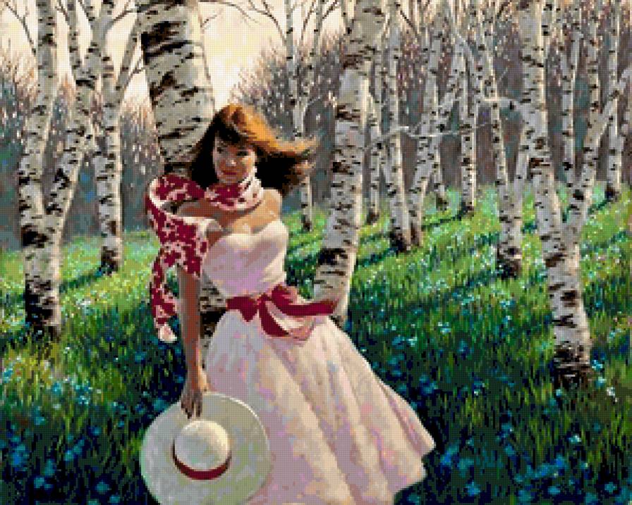 №388279 - фэнтези, цветы, живопись, дети, девушка, картины, красота женщины - предпросмотр