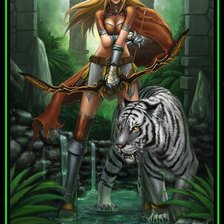 Схема вышивки «эльф и тигр»