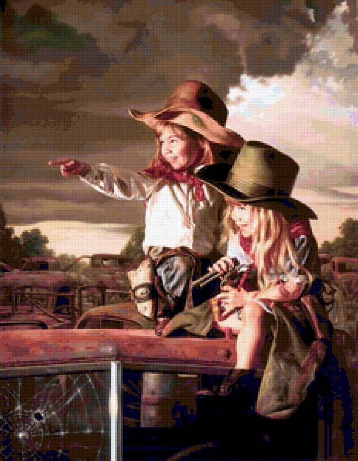 №388309 - девушка, цветы, фэнтези, дети, живопись, красота женщины, картины - предпросмотр