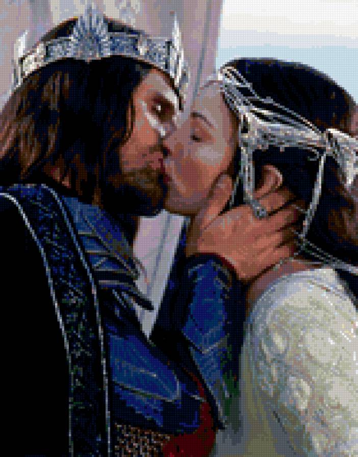 поцелуй - фентэзи, эльфийка, арагорн - предпросмотр