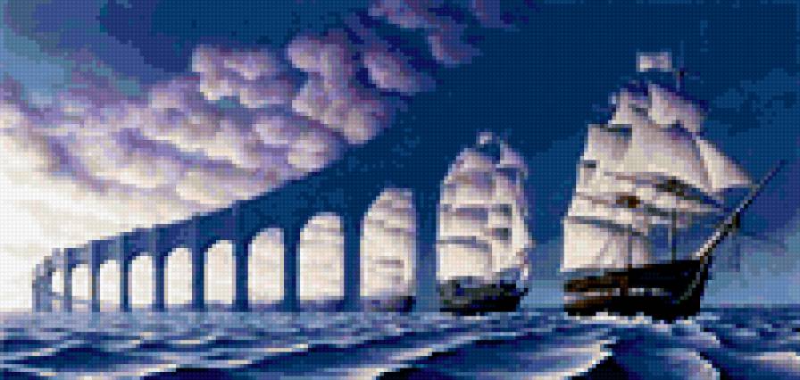 паруса мечты - мечта, море, облака, парус - предпросмотр