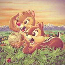 Схема вышивки «Чип и Дейл»