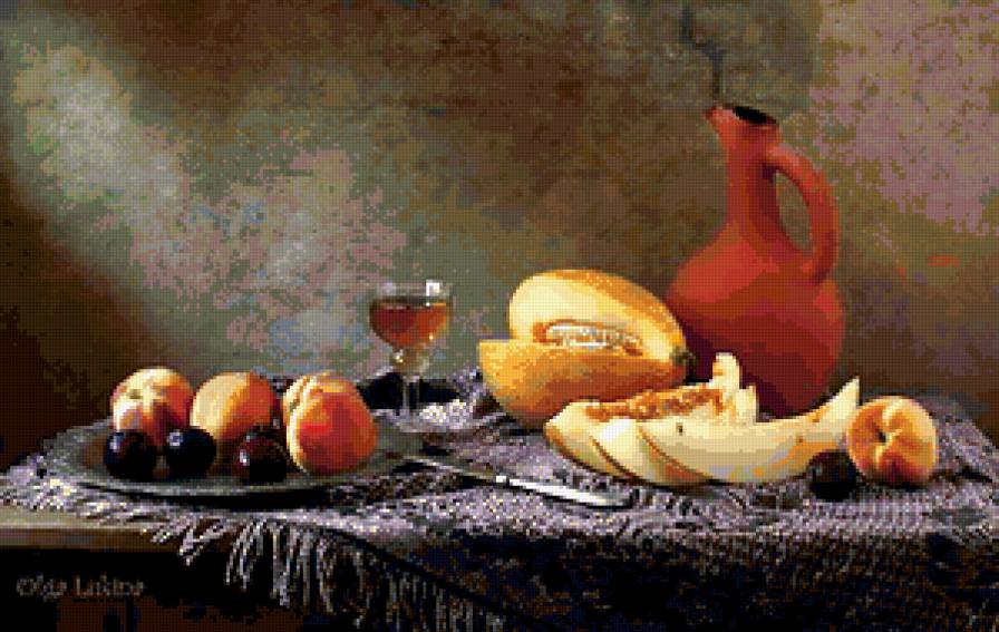 №388567 - натюрморт, фрукты, на кухню, вино - предпросмотр