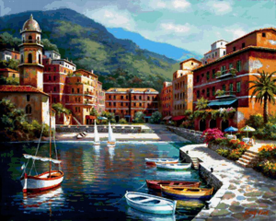 морской пейзаж - дома, море, лето, крым, вода - предпросмотр