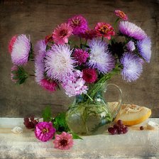 Схема вышивки «Цинии и астры.»