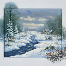 Схема вышивки «зимний пейзаж»