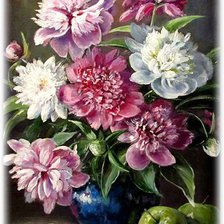 Схема вышивки «пионы»