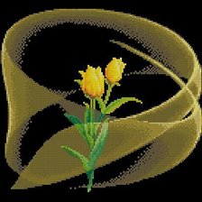 Схема вышивки «тюльпаны на черногм»