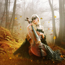 Схема вышивки «осений блюз»