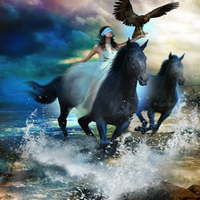 Схема вышивки «девушка на коне»