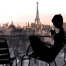 Схема вышивки «Девушка в Париже»