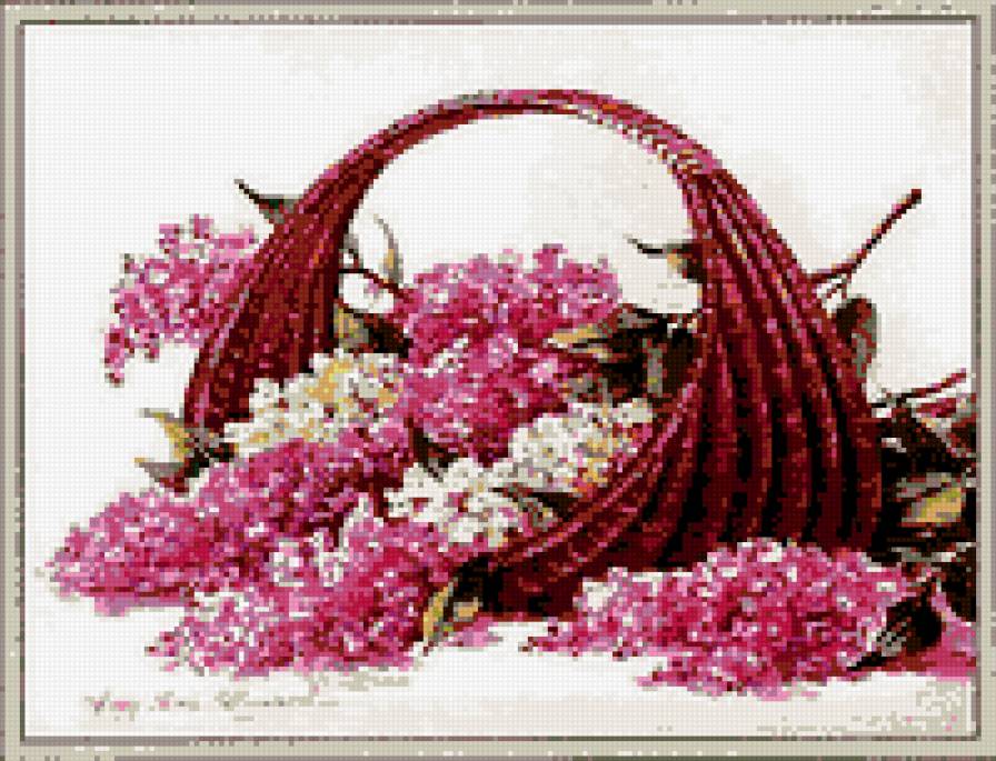 сирень в корзине - корзина, цветы - предпросмотр