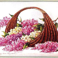 Схема вышивки «сирень в корзине»