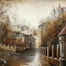 Схема вышивки «Улица в тонах сепии»