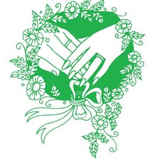 Схема вышивки «Подушечка для колец (зеленый стиль)»