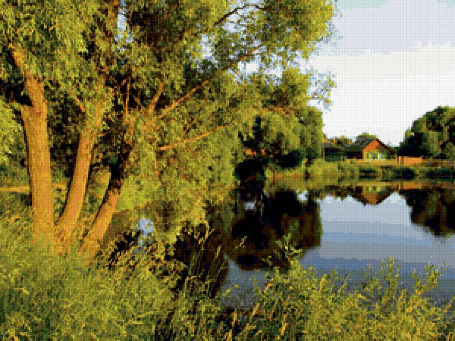 №389289 - озеро, деревья, пейзаж, река, природа - предпросмотр