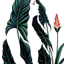 Схема вышивки «Woman and leaves»