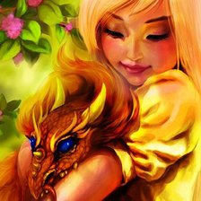 Схема вышивки «Девушка и дракон»