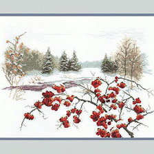 Схема вышивки «веточка рябины»