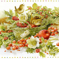 Схема вышивки «натюрморт с птицами»