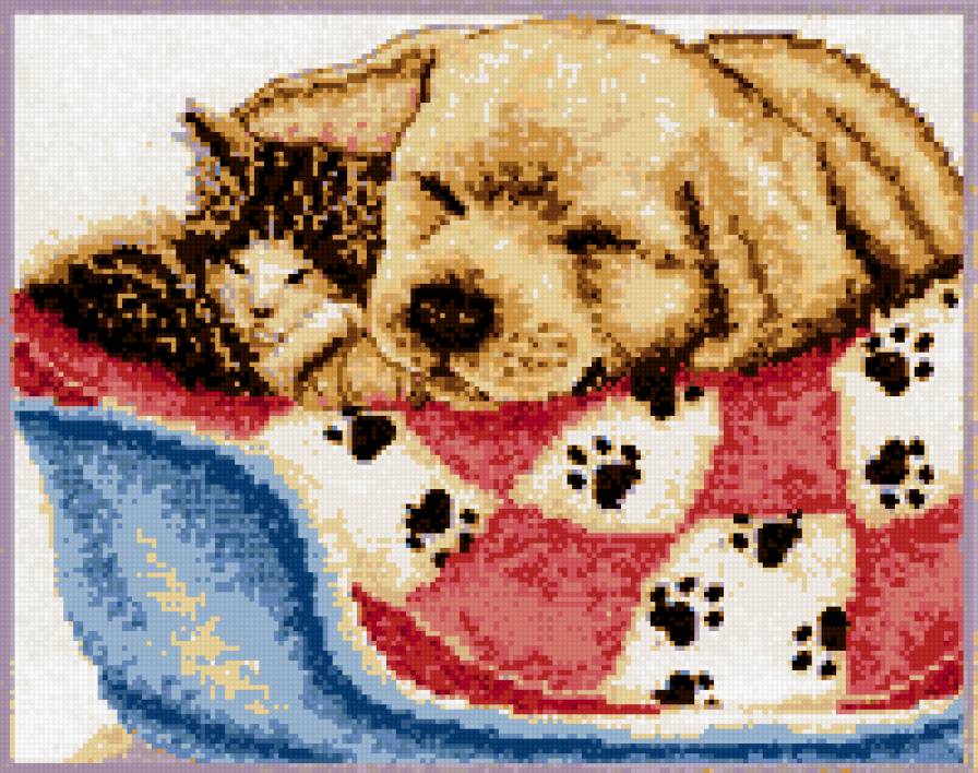 корзинка в следах - домашние животные - предпросмотр