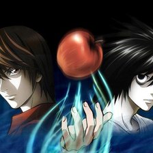 Схема вышивки «Тетрадь Смерти - Лайт и Эл»