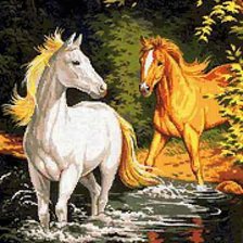 Схема вышивки «купание лошадей»