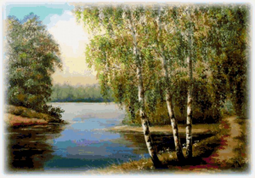 березы у реки - предпросмотр