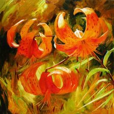 Схема вышивки «Тигровые лилии»