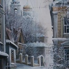 Схема вышивки «Зимняя улочка»