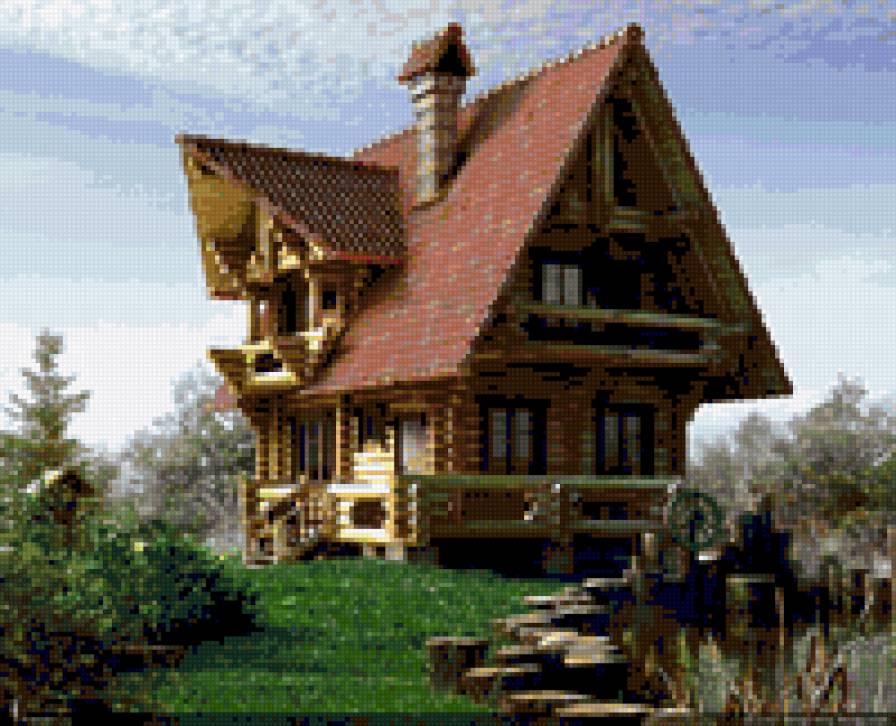 Домик - дом, пейзаж, вид - предпросмотр