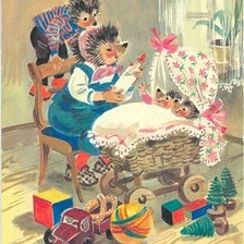 Схема вышивки «Серия ёжики "Маленькое счастье"»